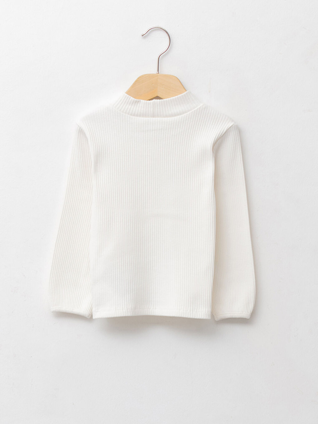 Half Turtleneck Long Sleeve Basic Baby Girl T-shirt-2