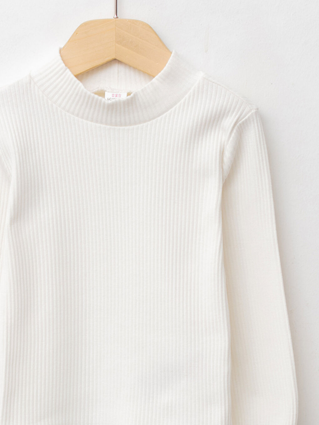 Half Turtleneck Long Sleeve Basic Baby Girl T-shirt-4