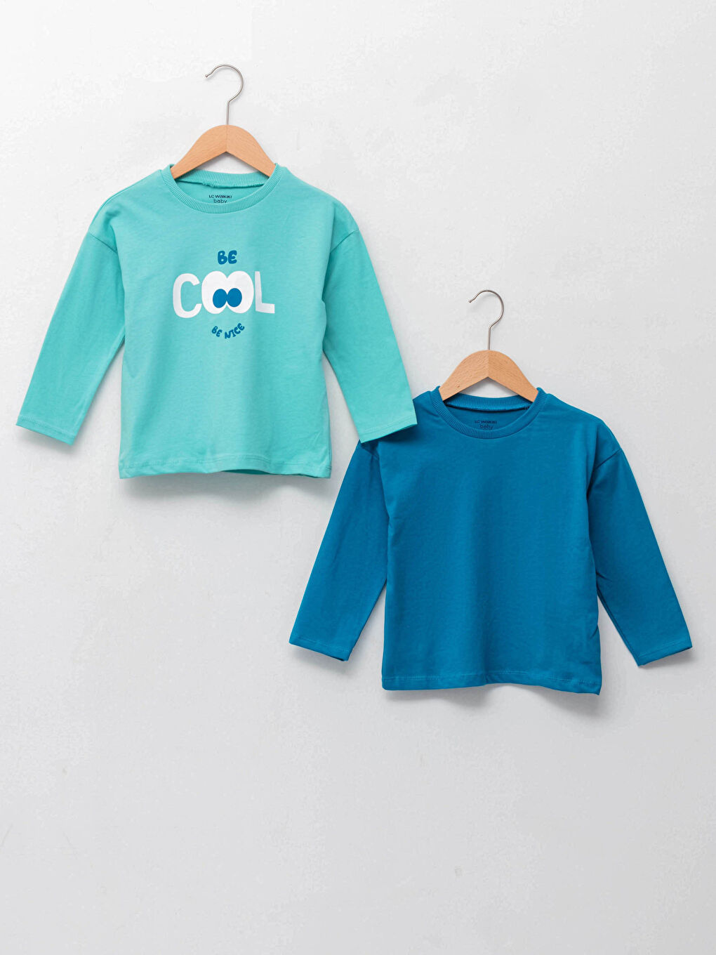 Crew Neck Long Sleeve Baby Boys' T-Shirt 2 Pack