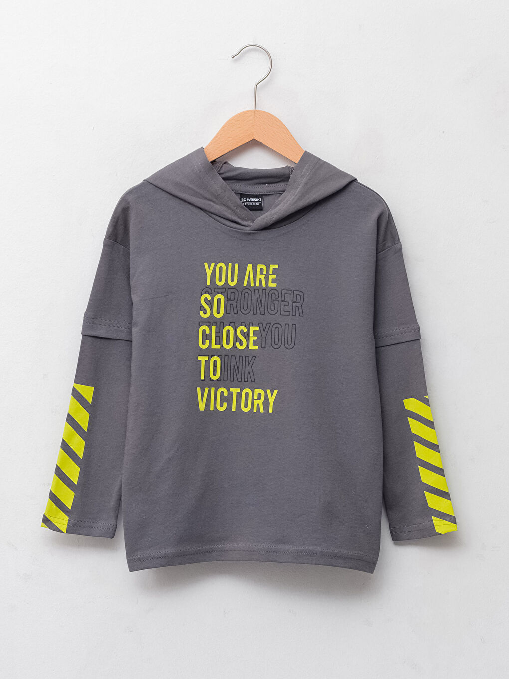 Hooded Printed Long Sleeve Cotton Boy T-shirt