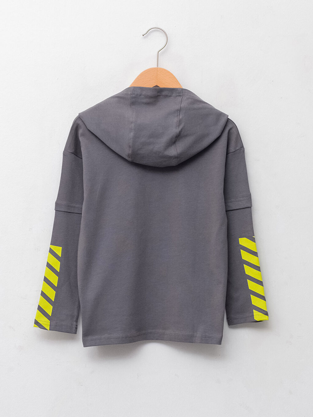 Hooded Printed Long Sleeve Cotton Boy T-shirt-1