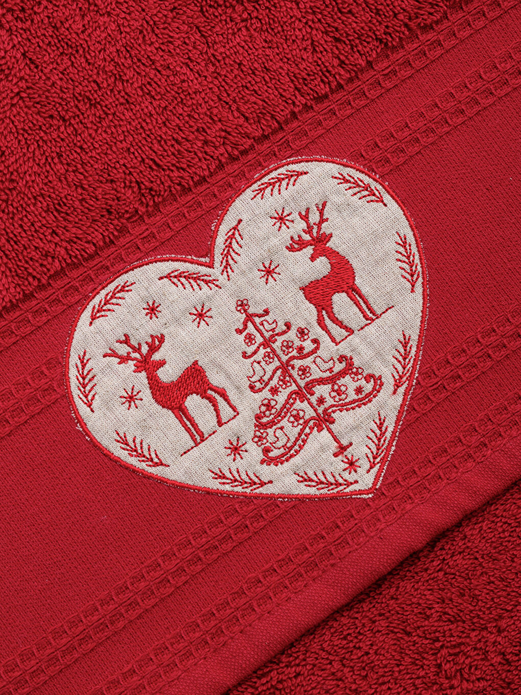 LCW HOME New Year Themed Embroidery Detailed Boucle Face Towel 50x80 Cm -W1CP59Z8-CSG