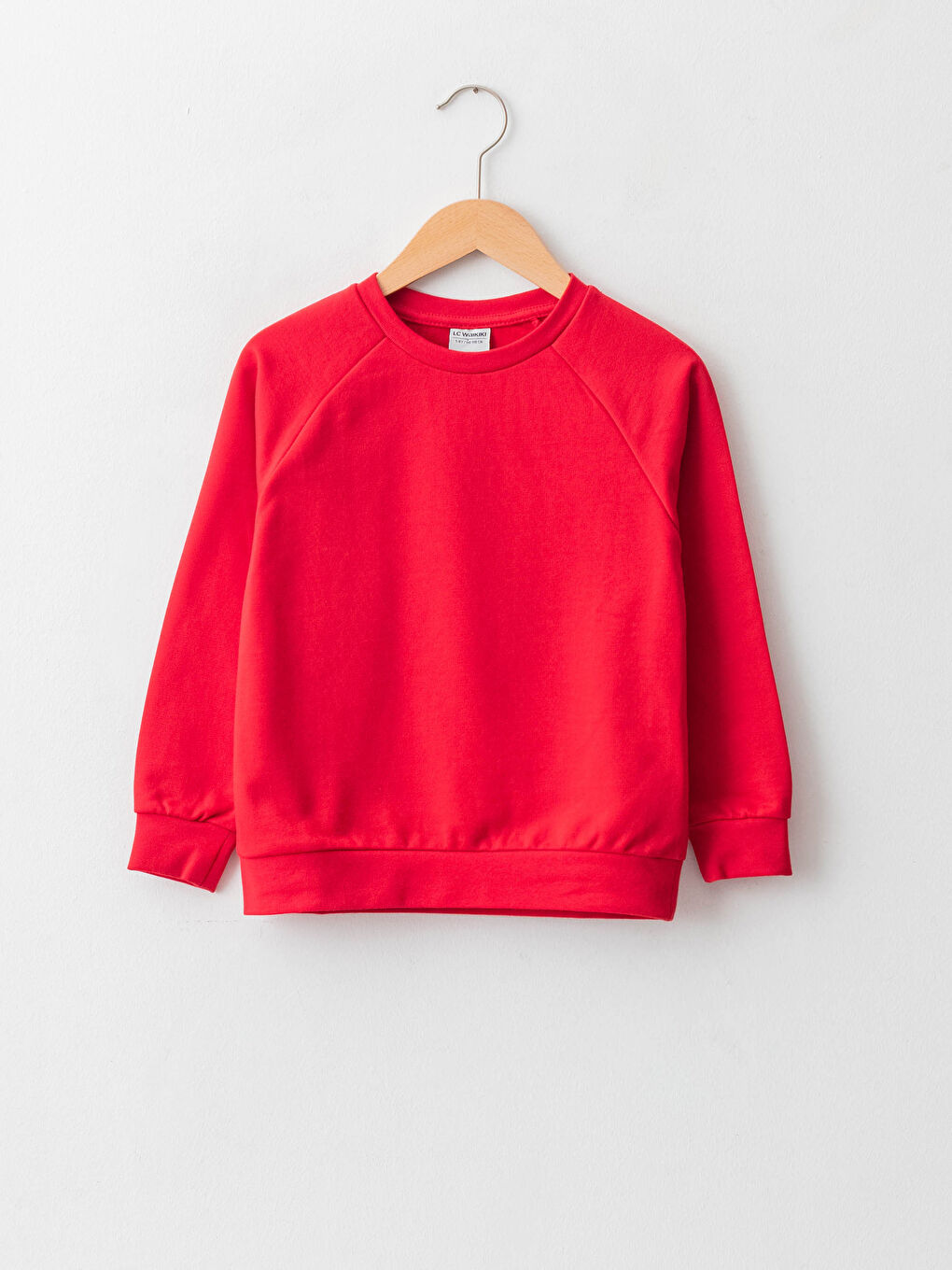 Kırmızı Bisiklet Yaka Basic Uzun Kollu Erkek Çocuk Sweatshirt