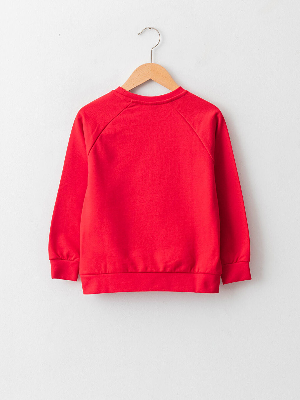 Kırmızı Bisiklet Yaka Basic Uzun Kollu Erkek Çocuk Sweatshirt-1