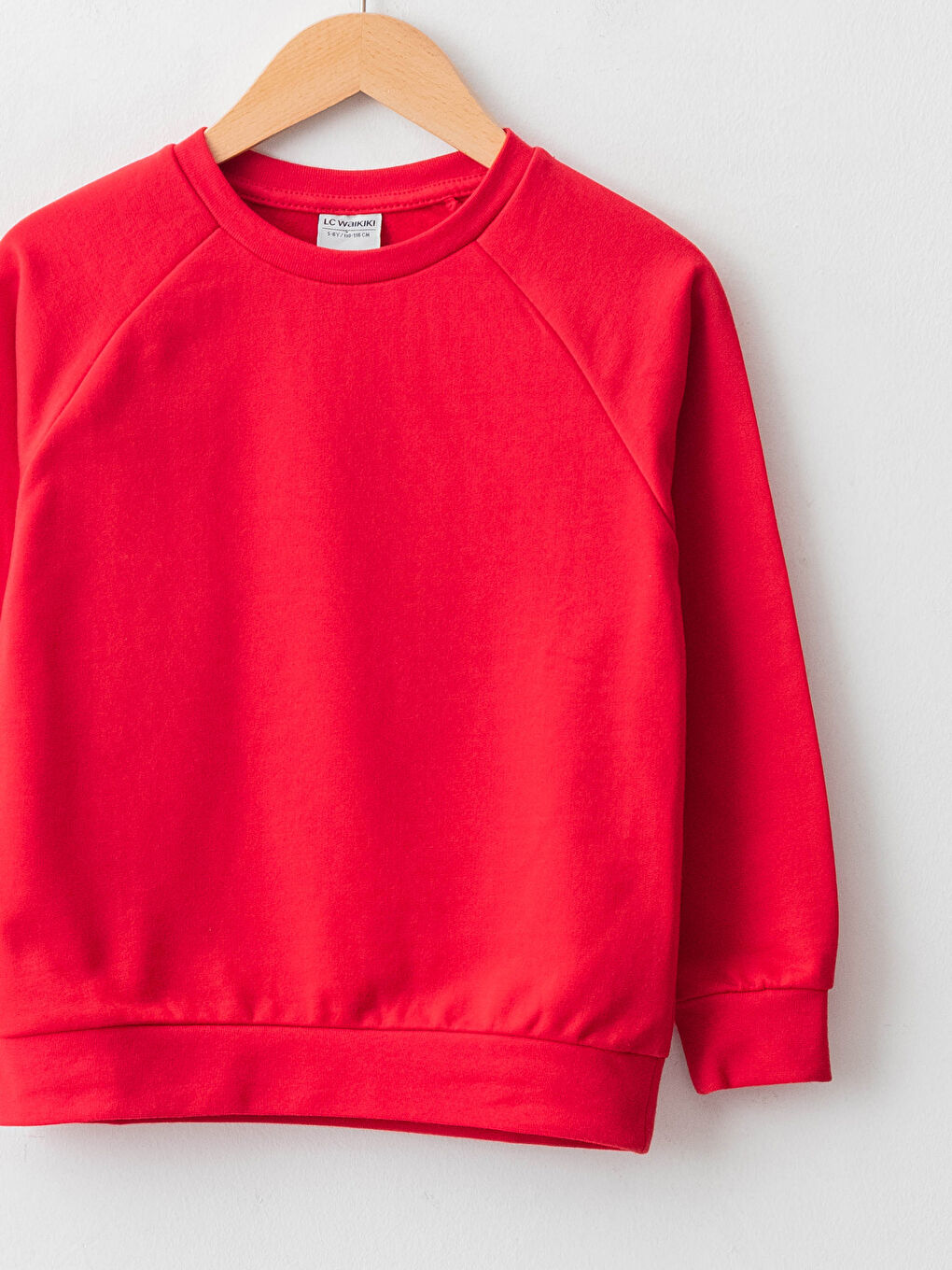 Kırmızı Bisiklet Yaka Basic Uzun Kollu Erkek Çocuk Sweatshirt-2
