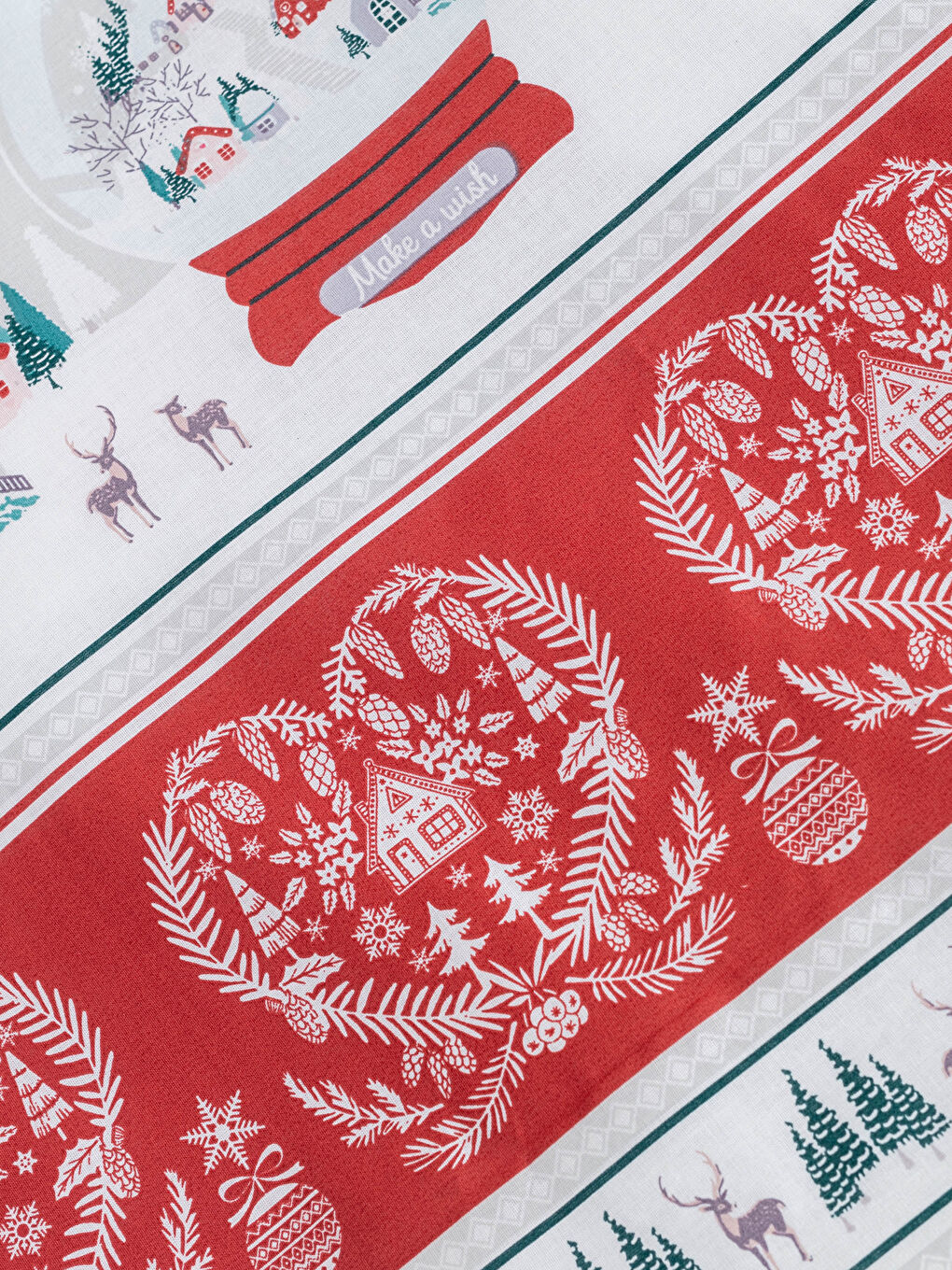 Housse de couette et taies d'oreiller tissées imprimées à thème de Noël-3