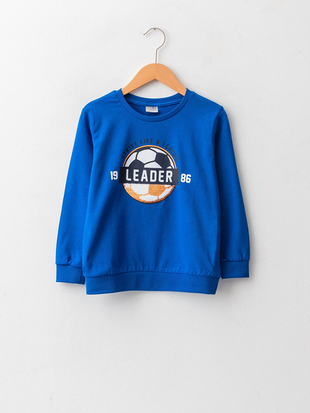 Crew Neck Printed Double-Sided Sequined Long Sleeve Boys' T-Shirt