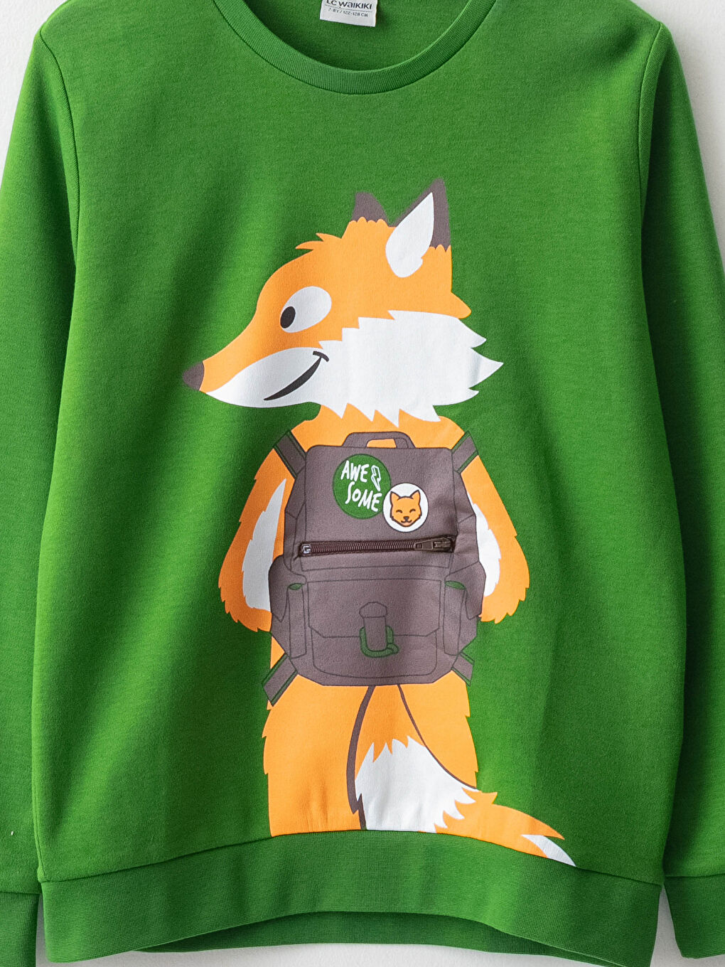 تيشيرت أولاد كم طويل مطبوع ياقة دائرية قطن-2