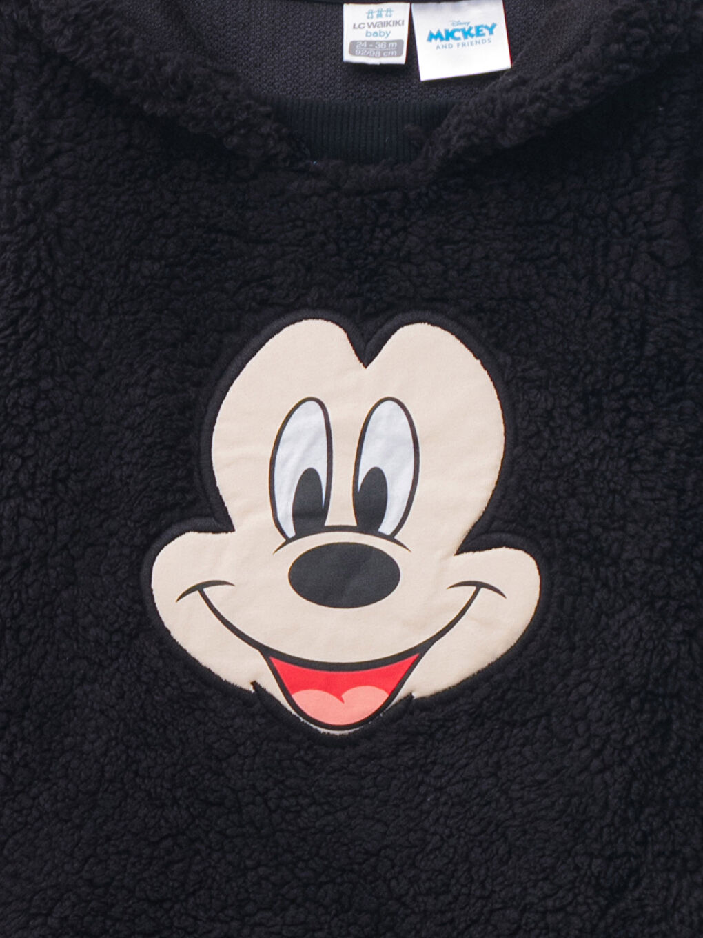 LCW baby Siyah Uzun Kollu Mickey Mouse Nakışlı Erkek Bebek Hoodie - 4