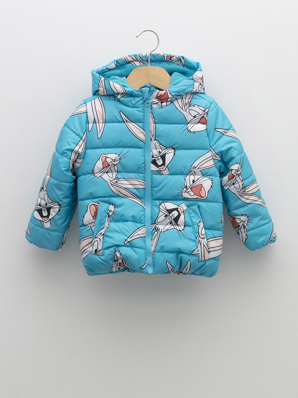 Hooded Bugs Bunny Printed Long Sleeve Baby Boy Zipper Coat