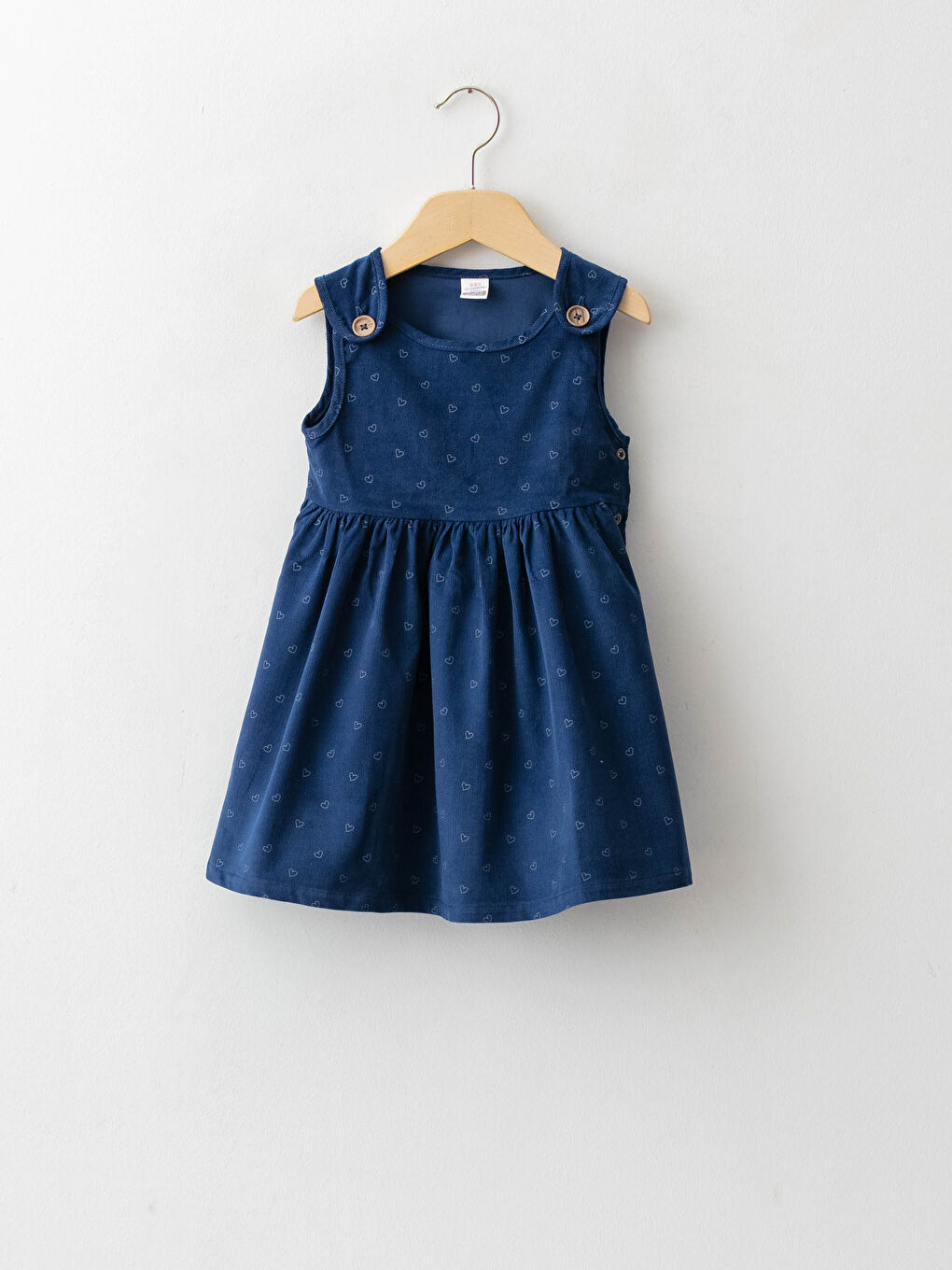 فستان بناتي رضع قطن مطبوع بياقة دائرية