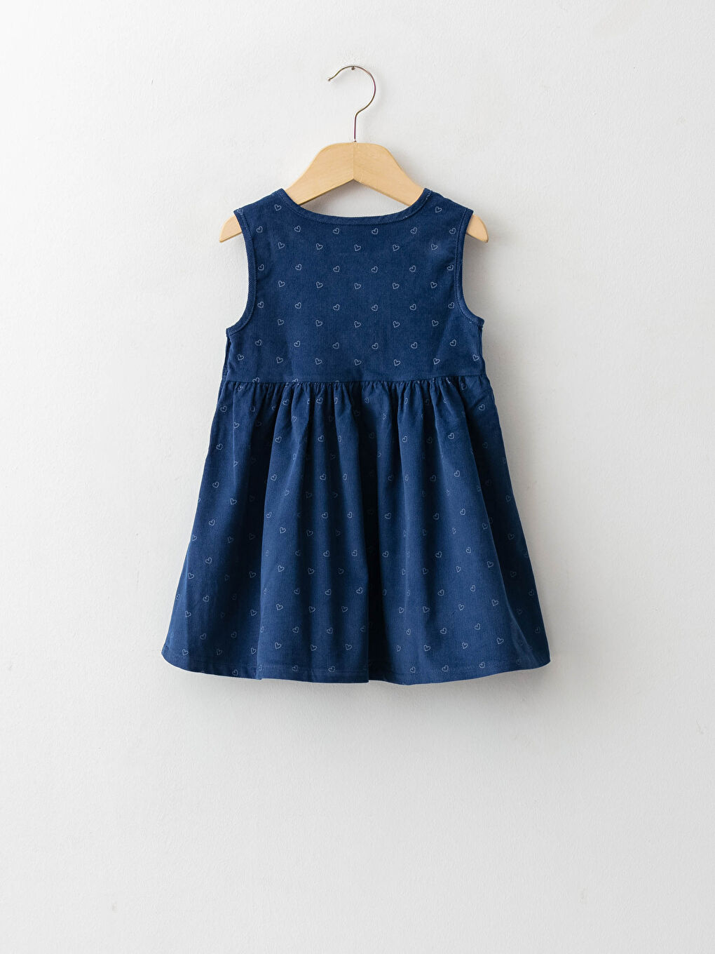 فستان بناتي رضع قطن مطبوع بياقة دائرية-1