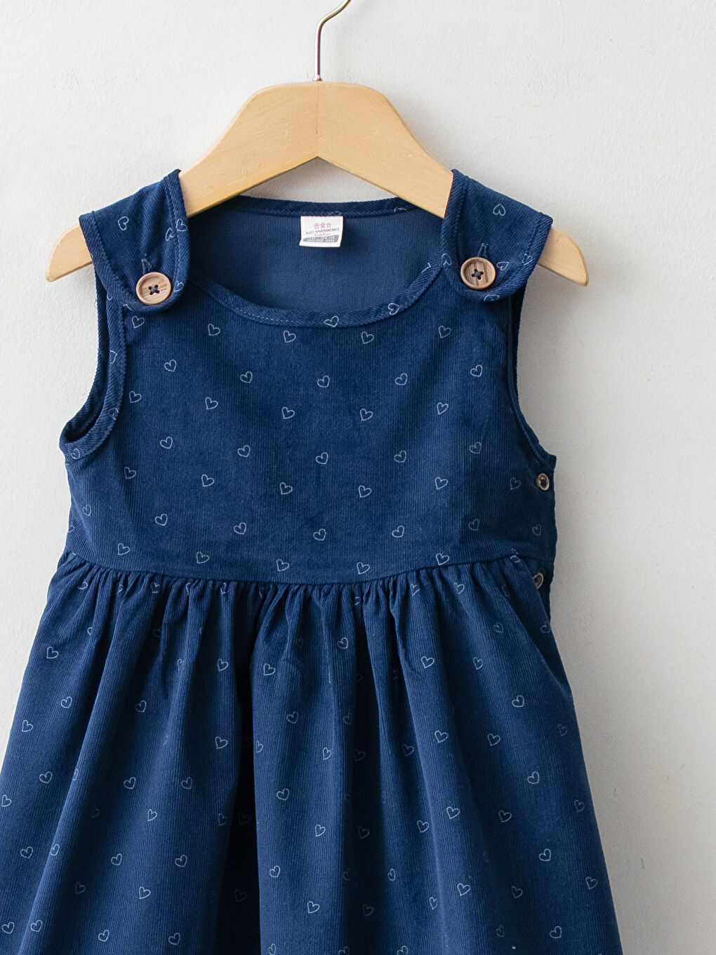 فستان بناتي رضع قطن مطبوع بياقة دائرية-2