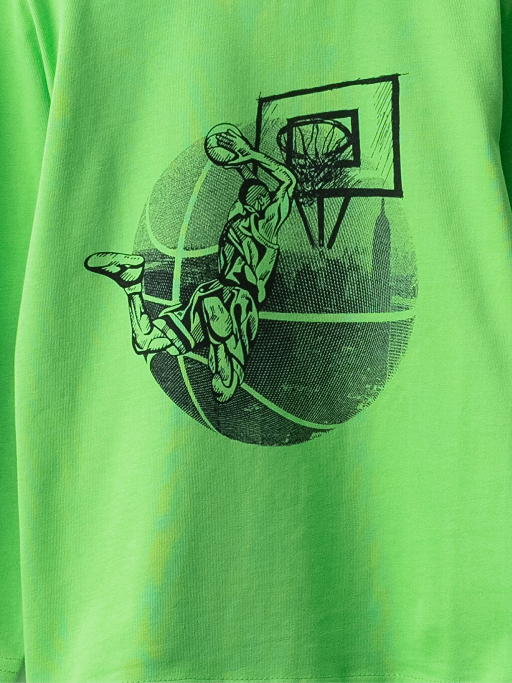 Yeşil Bisiklet Yaka Baskılı Uzun Kollu Pamuklu Erkek Çocuk Pijama Takımı-2