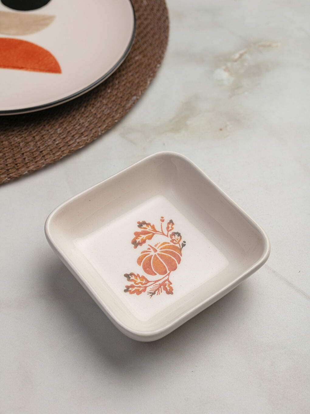 Керамическая чаша с принтом тыквы 10 см