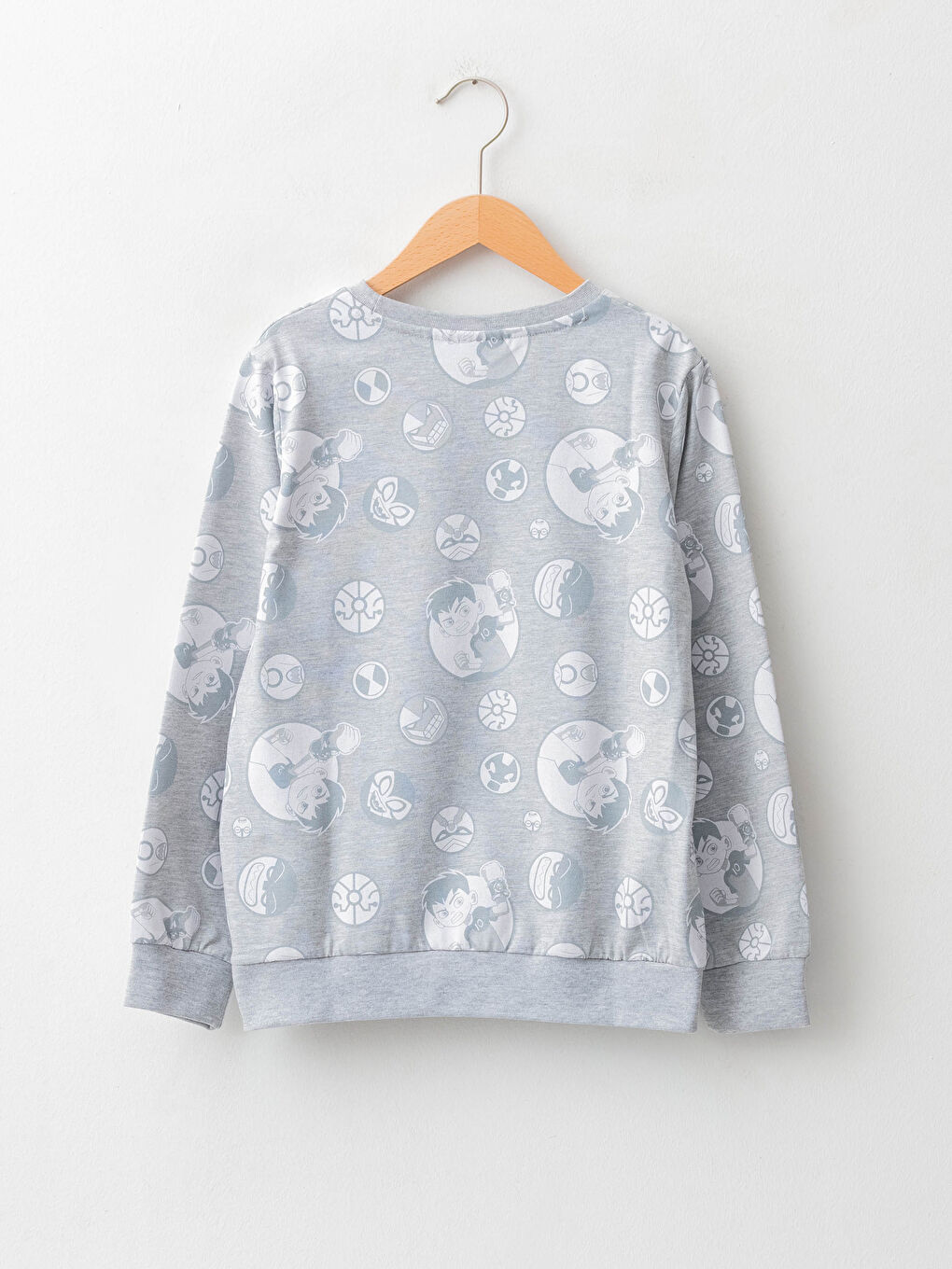 Crew Neck Ben 10 Printed Long Sleeve Boy T-Shirt-1