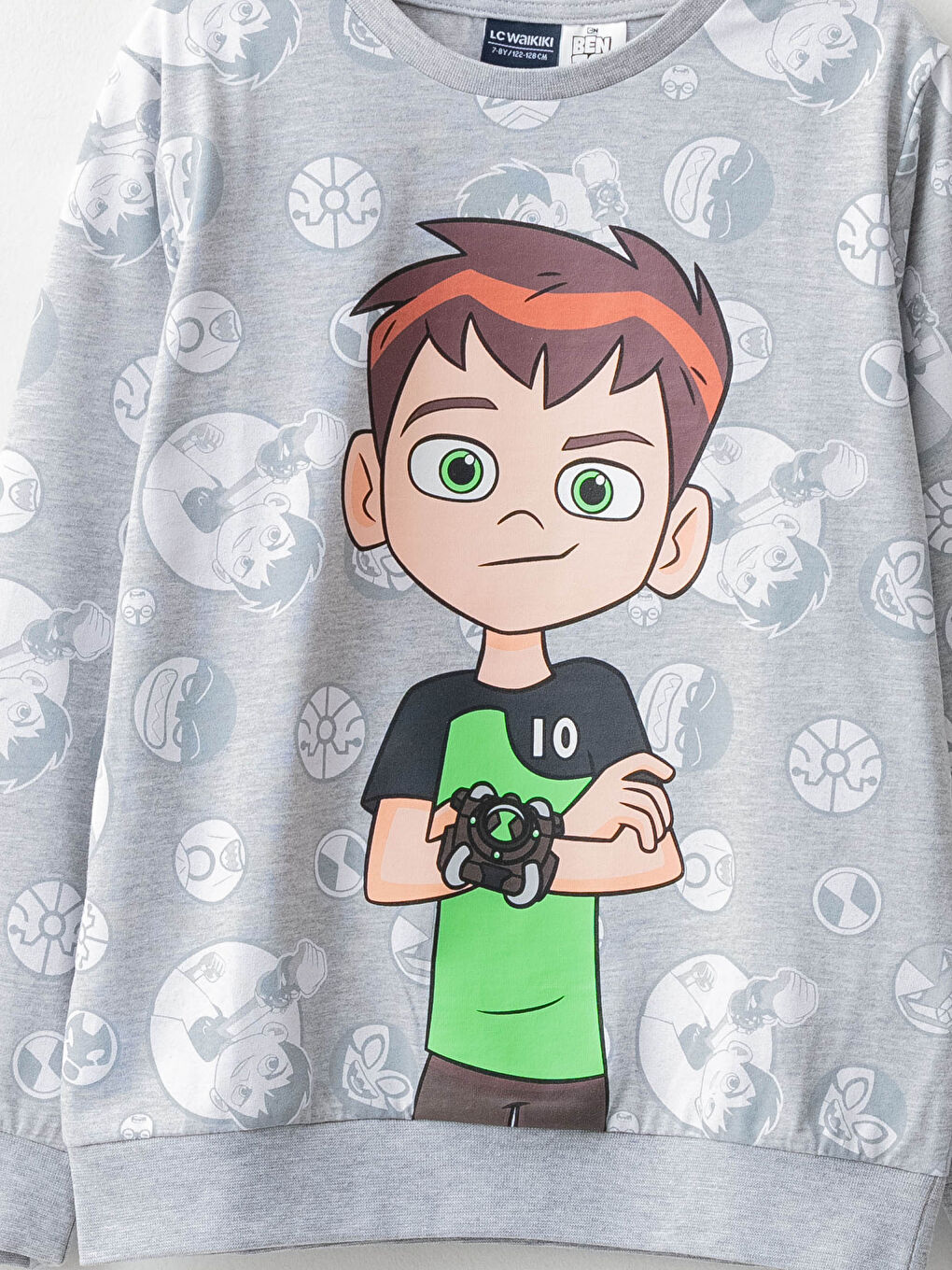 Crew Neck Ben 10 Printed Long Sleeve Boy T-Shirt-2