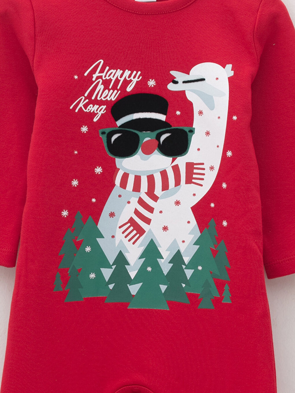LC WAIKIKI Crew Neck Long Sleeve Christmas Themed Baby Boy Rompers Father and Son Combination -W1CU12Z1-HPM