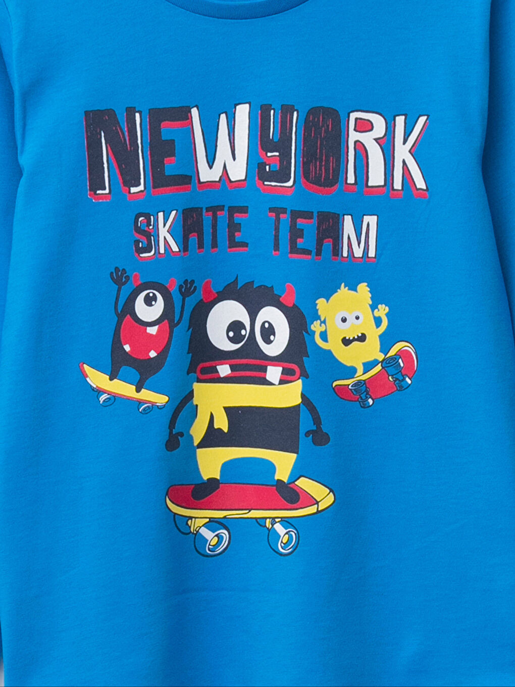 Crew Neck Printed Long Sleeve Boys' Pyjama Set-2