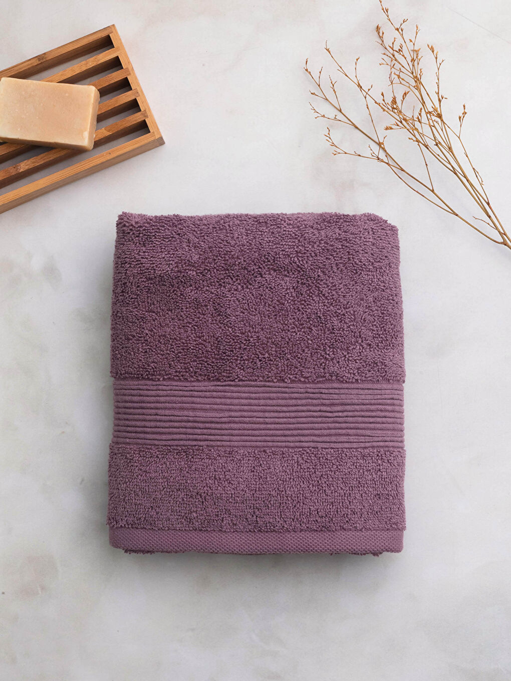 Line Detailed Flat Face Towel 50x80 Cm-1