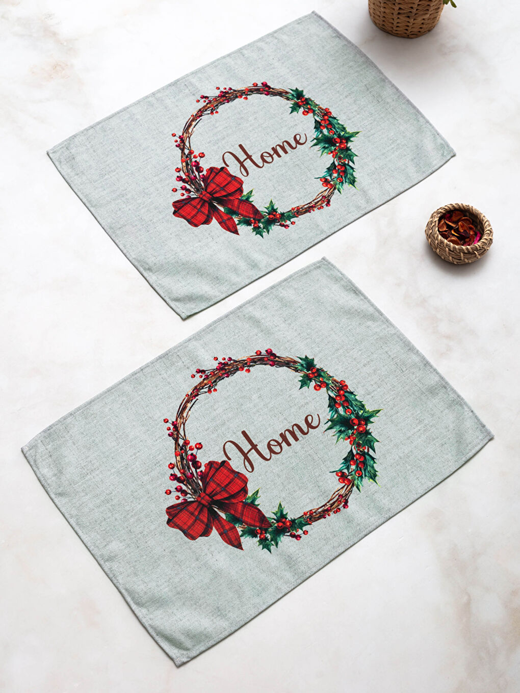 LCW HOME Christmas Themed Printed Placemat Set of 2 -W1CU86Z8-LTQ