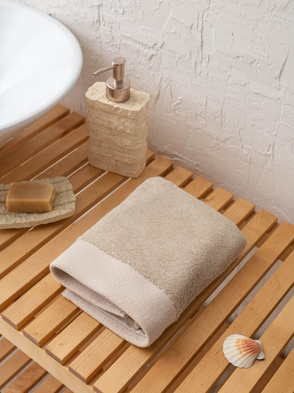 Bej Bambu Yüz Havlusu 50x80 cm