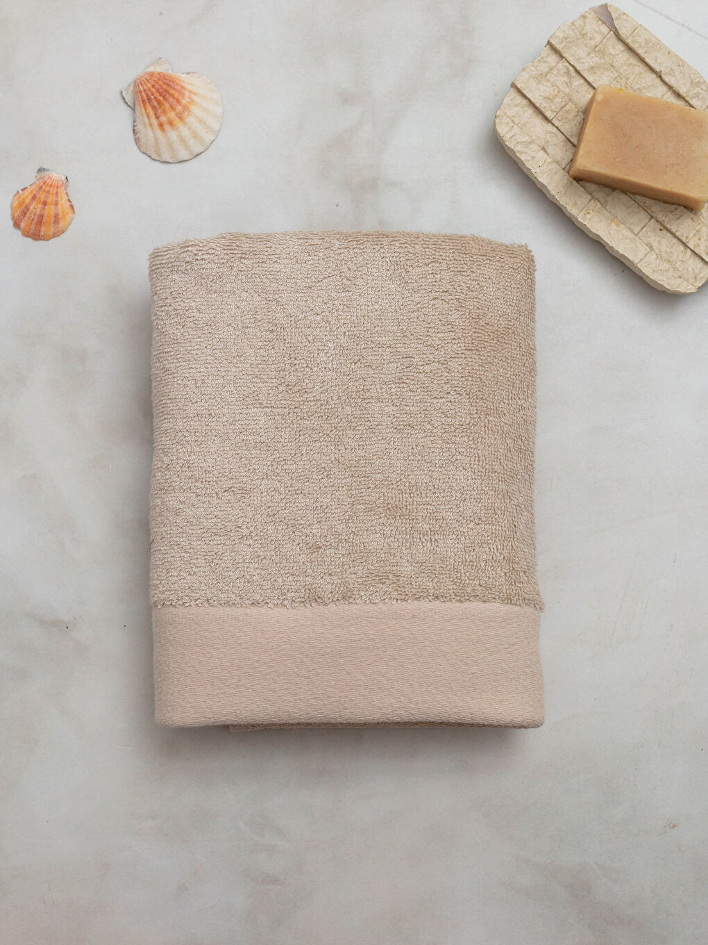 Bej Bambu Yüz Havlusu 50x80 cm-1