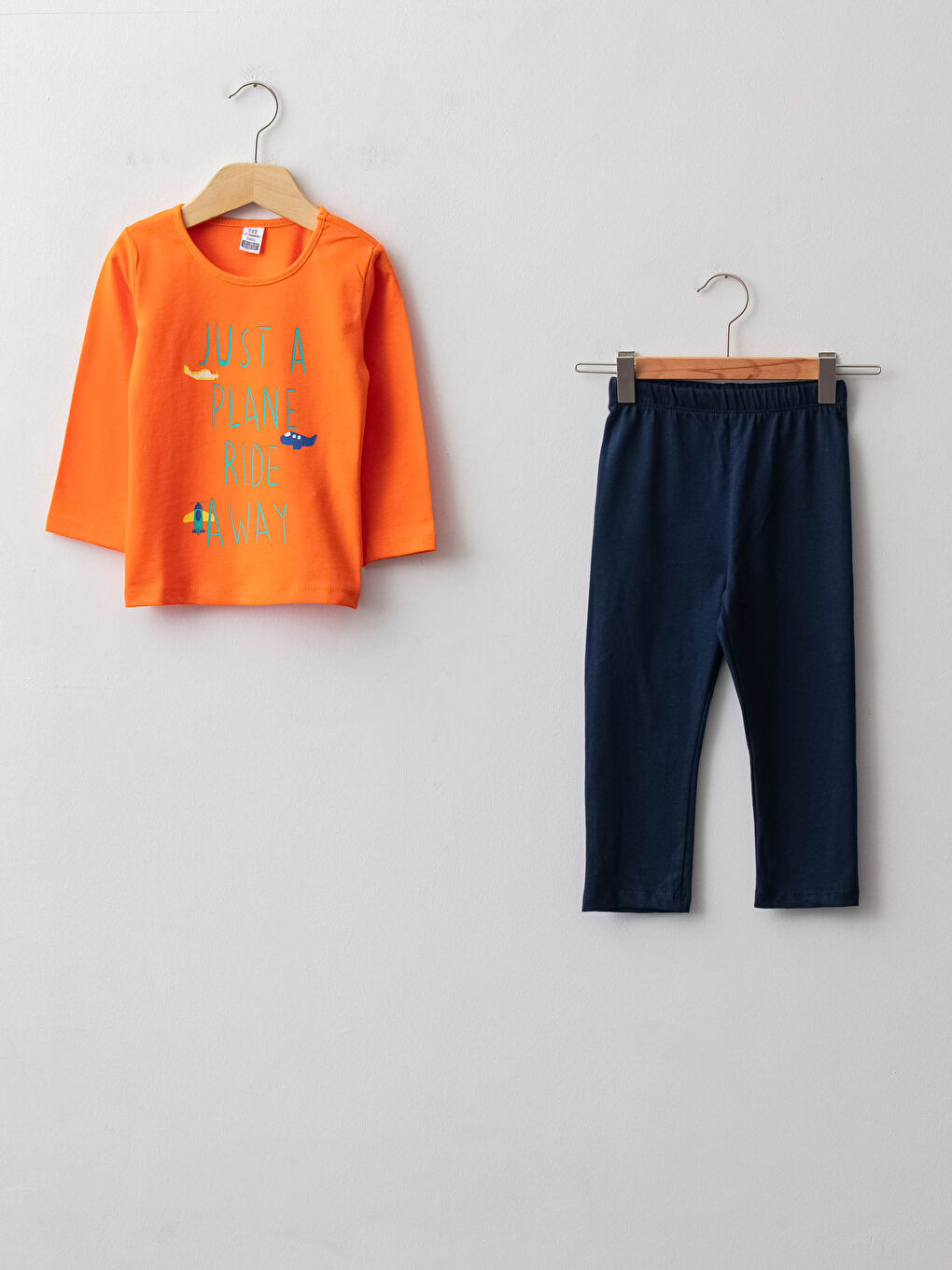 Crew Neck Long Sleeve Printed Baby Boy Pajama Set