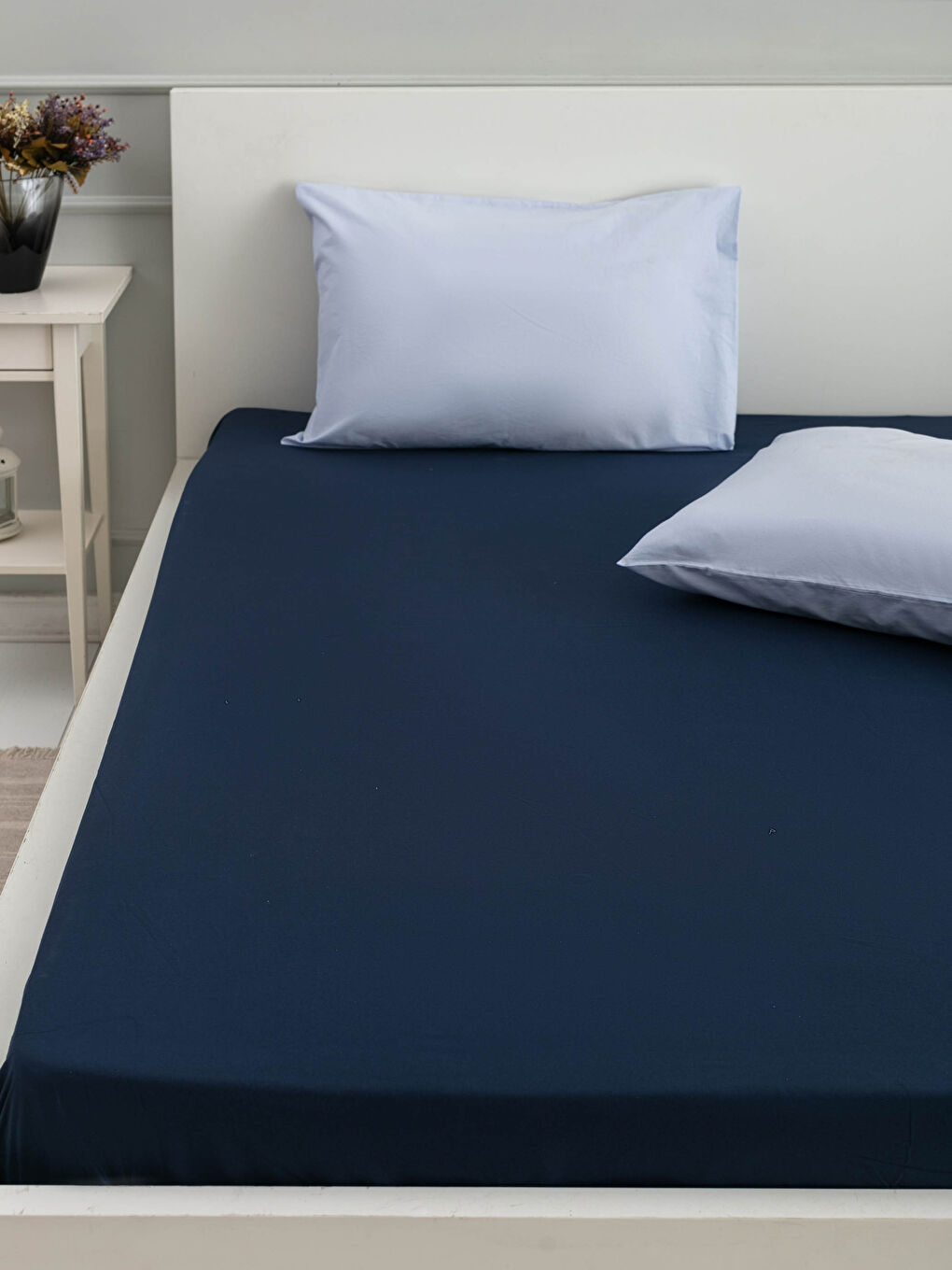 Drap Ajusté Élastique Tissé Plat Double 160x200x30 Cm