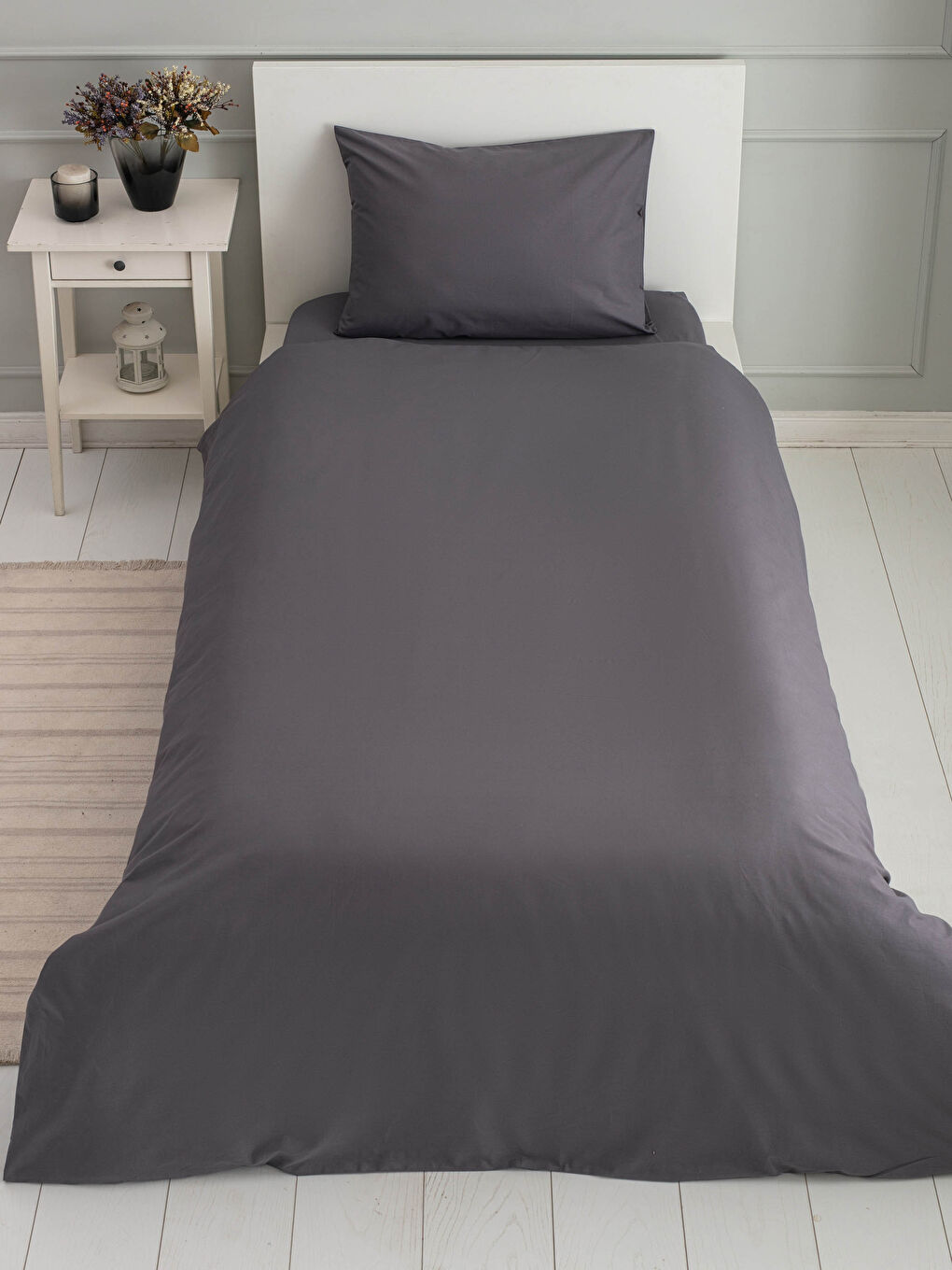 Single Plain Woven Duvet Cover Set-2