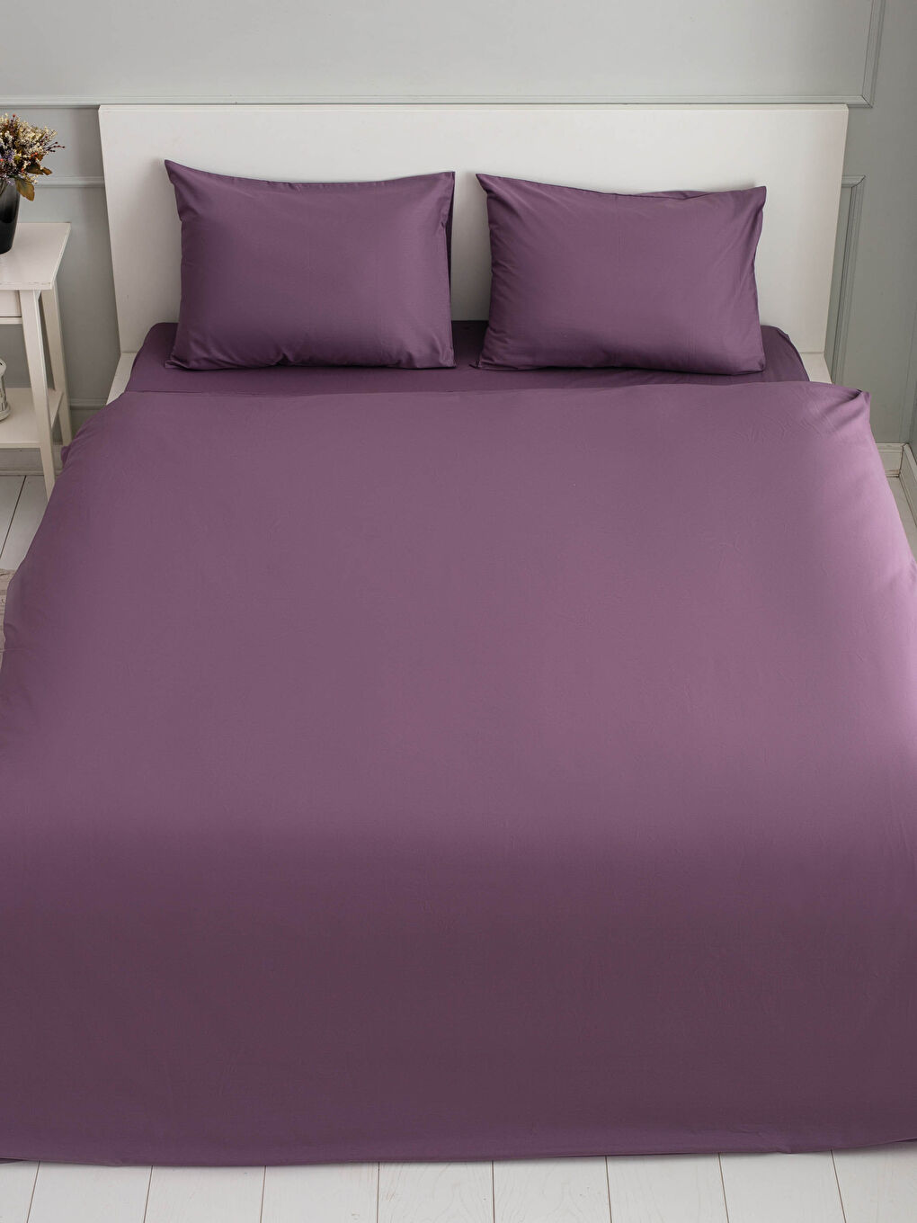 Double Plain Woven Duvet Cover Set-2