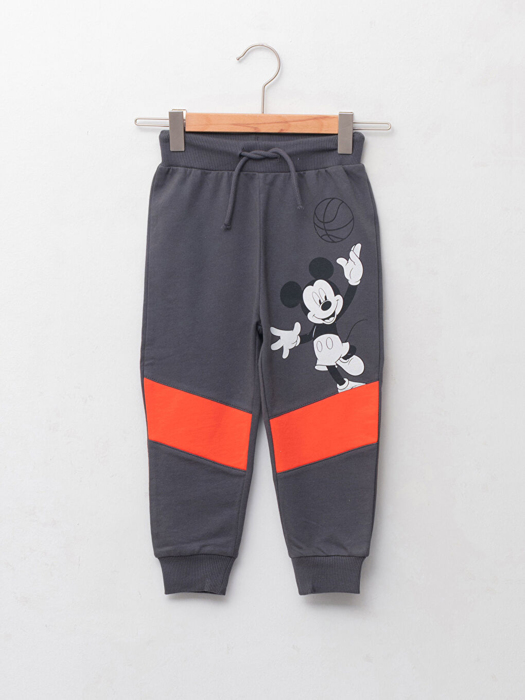 LCW baby Antrasit Mickey Mouse Baskılı Pamuklu Erkek Bebek Jogger Eşofman Alt