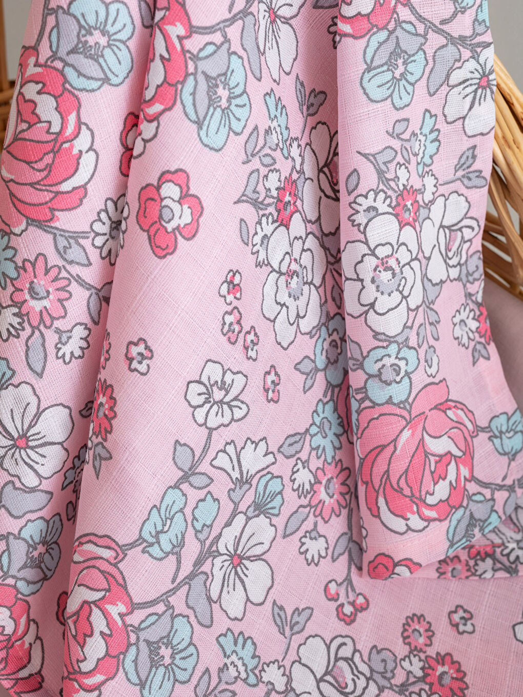 Pembe Pamuklu Kız Bebek Müslin Bez 2'li-2