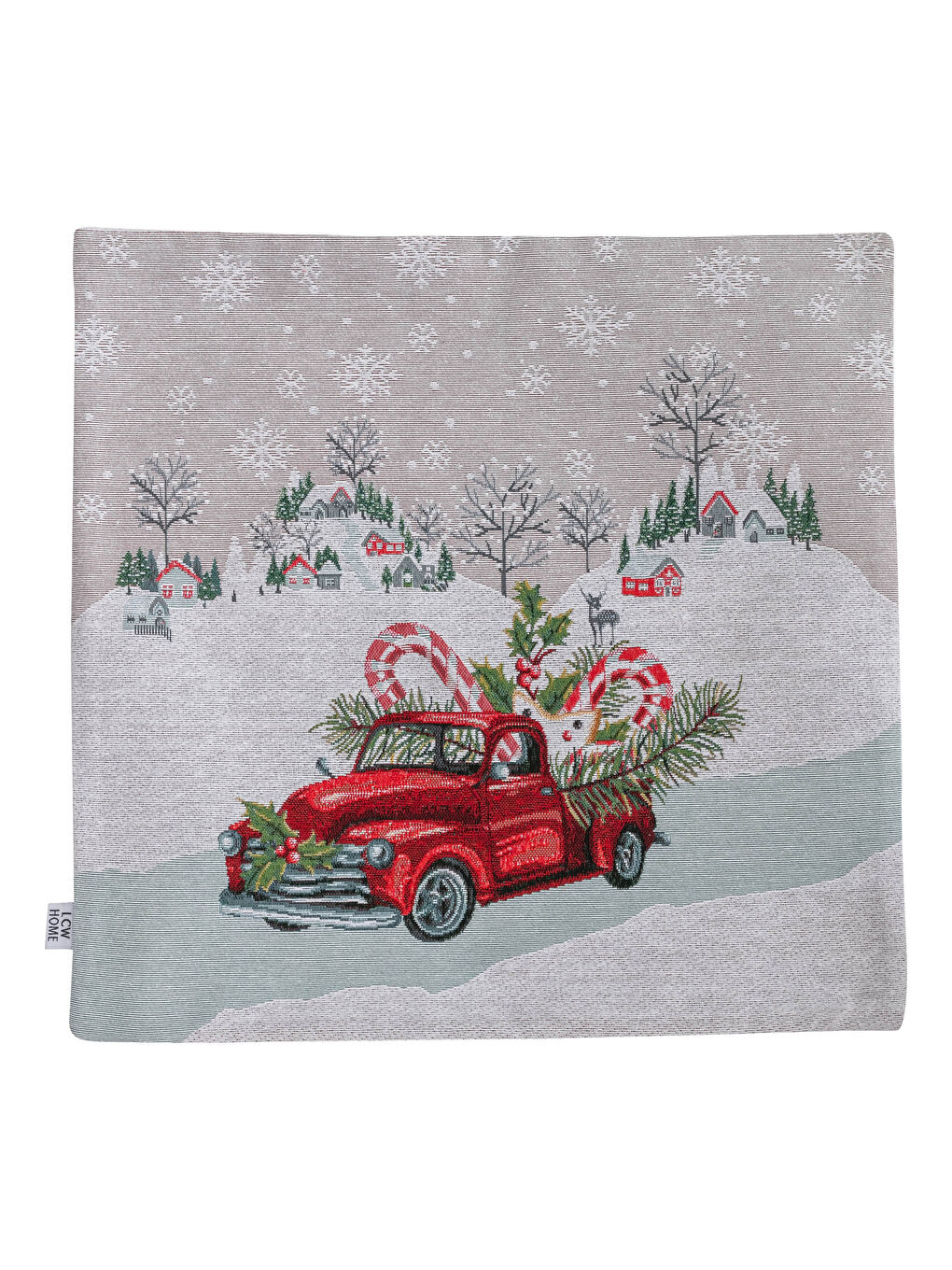 LCW HOME Christmas Themed Patterned Cushion Cover 45x45 Cm -W1DB92Z8-F9C