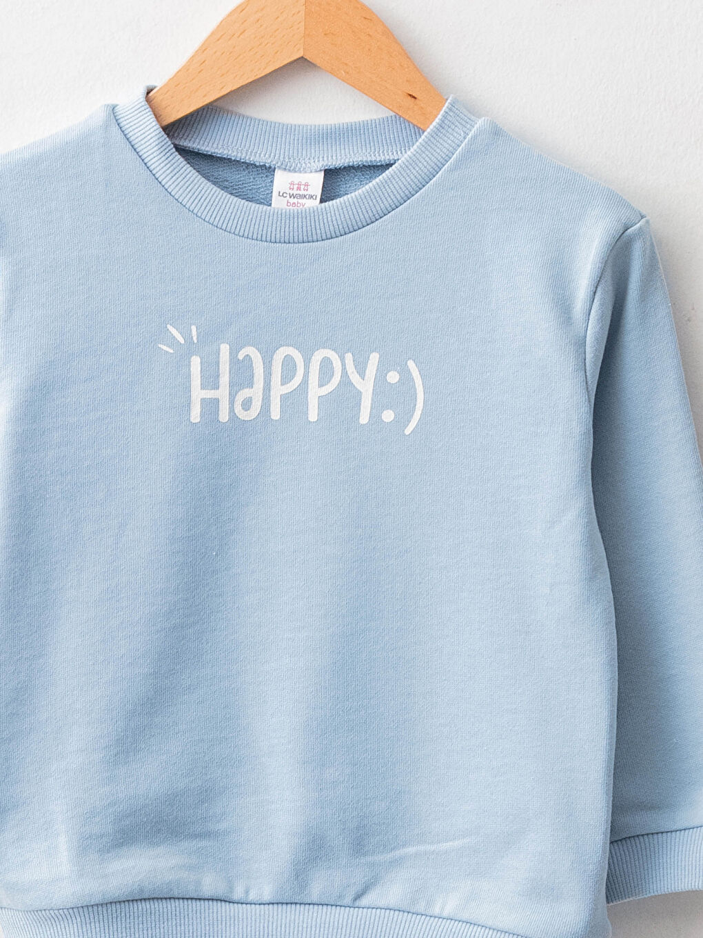 Bisiklet Yaka Uzun Kollu Baskılı Kız Bebek Sweatshirt-2