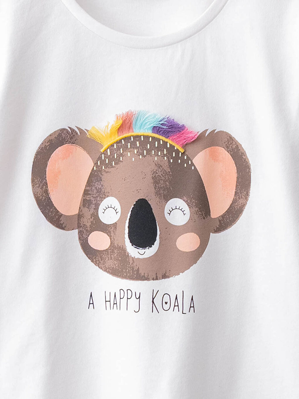 Crew Neck Printed Long Sleeve Cotton Girl T-shirt-2