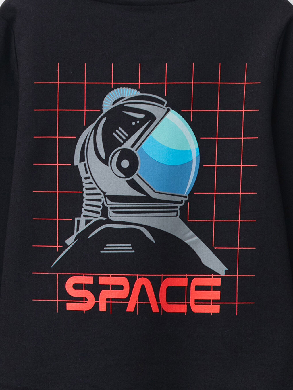 LCW Kids Crew Neck NASA Printed Long Sleeve Boys' Sweatshirt -W1DF08Z4-CVL