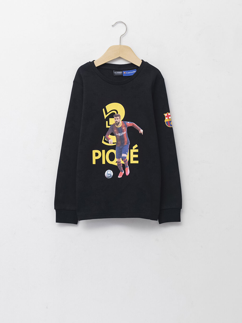 LCW Kids Crew Neck Barcelona Printed Long Sleeve Boy T-Shirt -W1DF18Z4-CVL