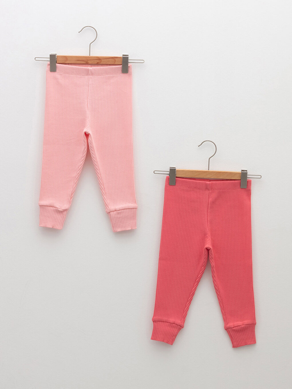 LCW baby Pembe Beli Lastikli Basic Kız Bebek Pijama Alt 2'li