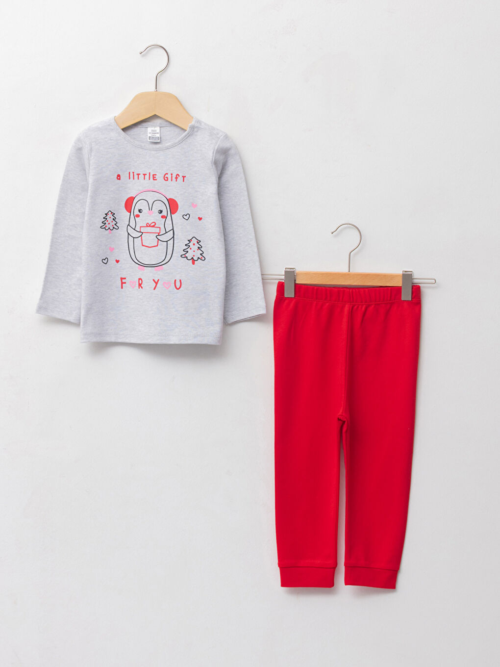 LCW baby Rundhalsausschnitt Langarm Bedrucktes Baumwolle Baby Mädchen Pyjama-Set -W1DG32Z1-CX8