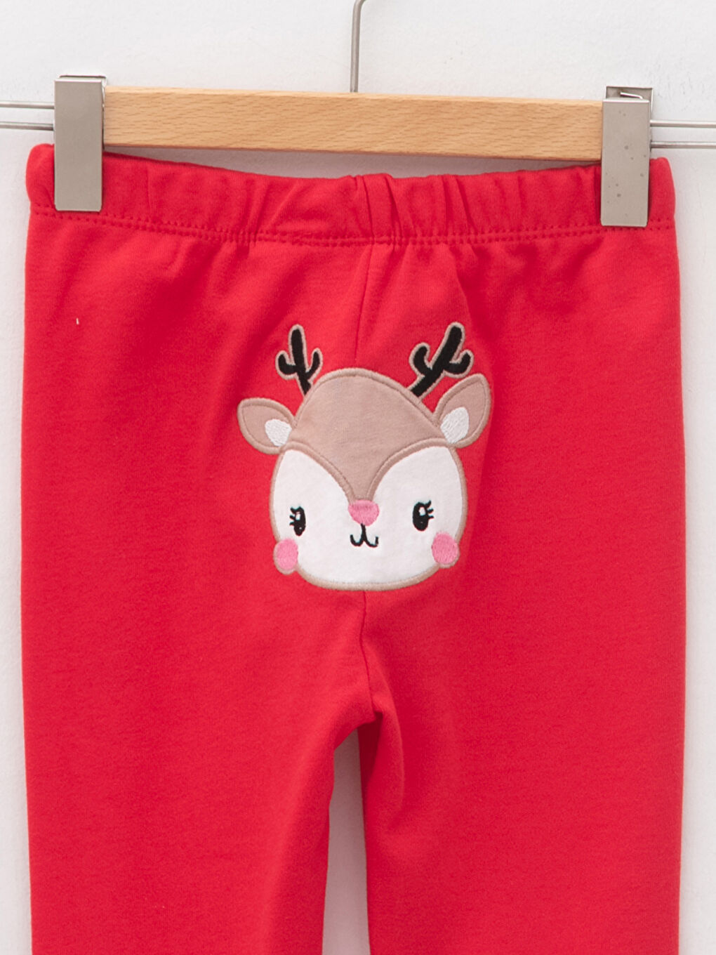 LCW baby Elastic Waist Embroidery Detailed Velvet Baby Girl Pajama Bottom 2 Pack -W1DG33Z1-HC3