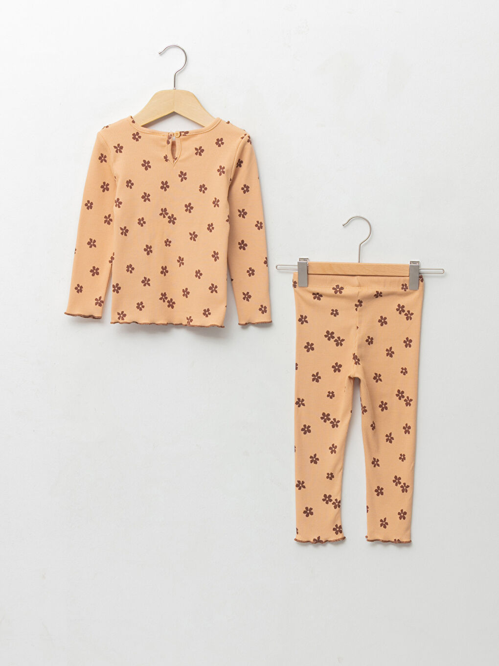 Set Bluză și Leggings cu Mânecă Lungă și Guler Rotund cu Imprimeu pentru Bebeluși Fete, 2 Bucăți-1