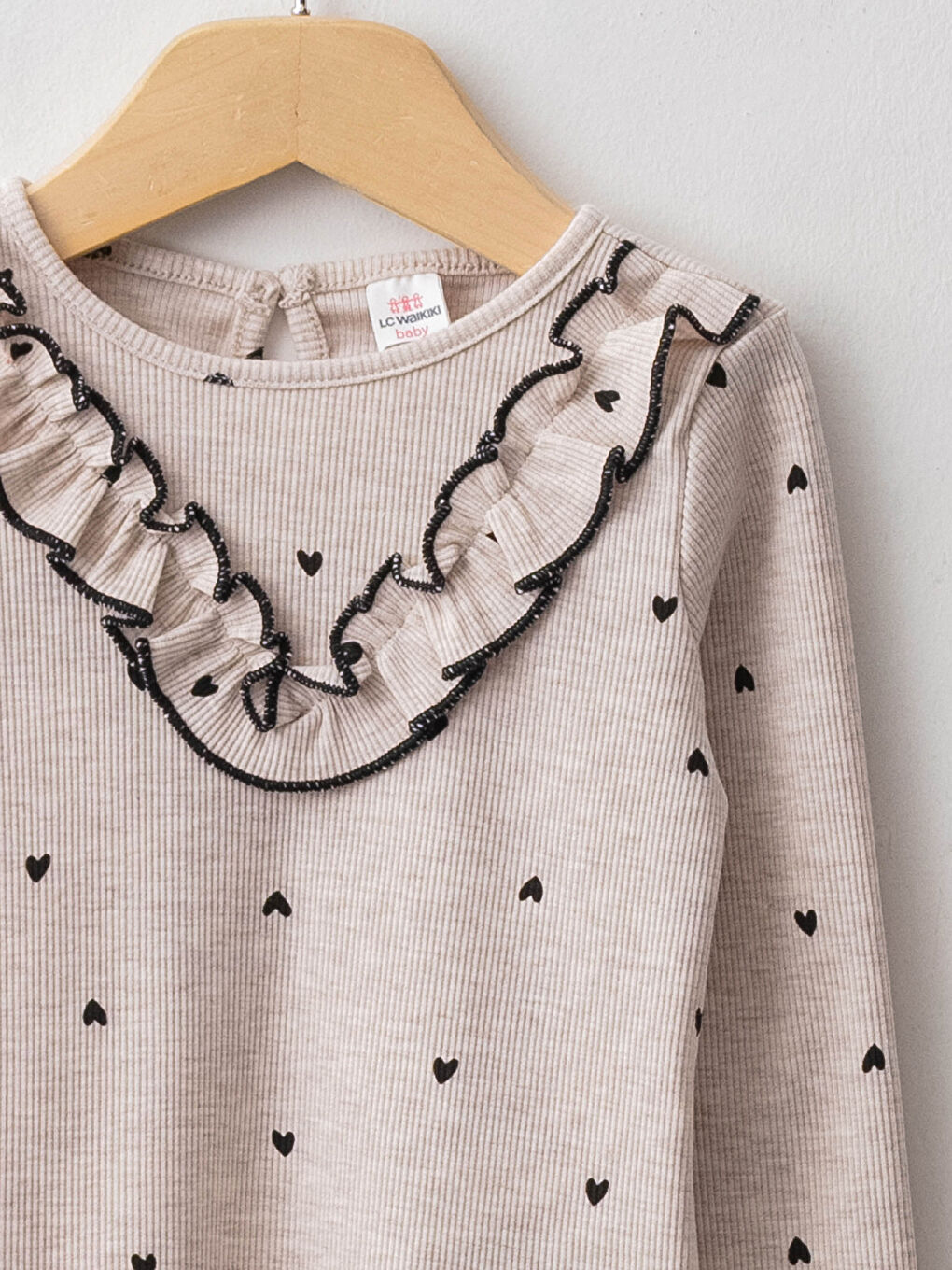 Karışık Bisiklet Yaka Uzun Kollu Desenli Kız Bebek Bluz ve Tayt 2'li Takım-2