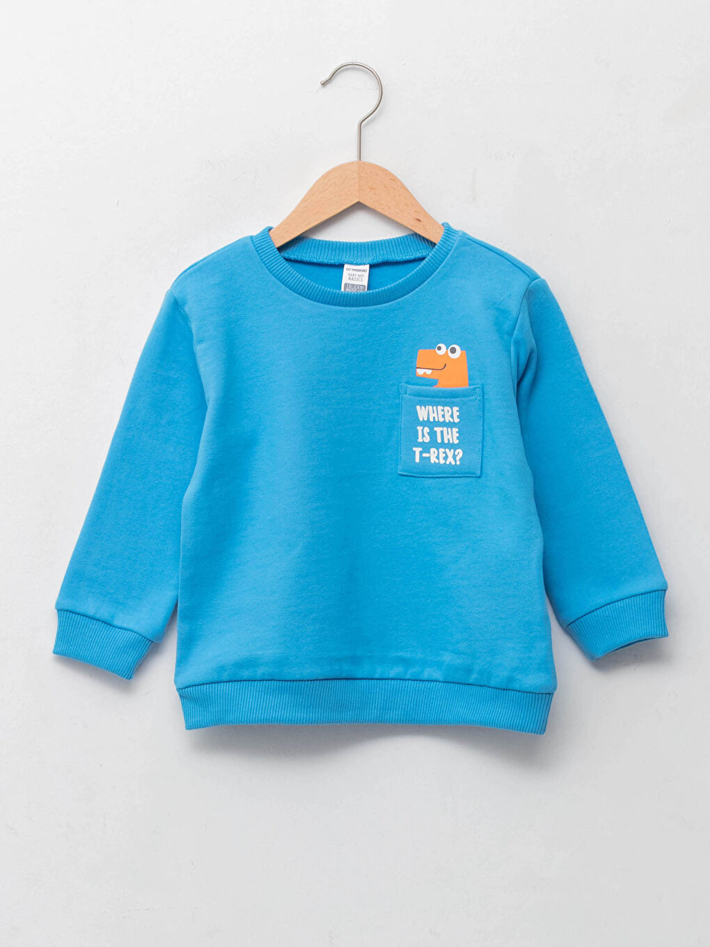 Mavi Bisiklet Yaka Uzun Kollu Erkek Bebek Sweatshirt
