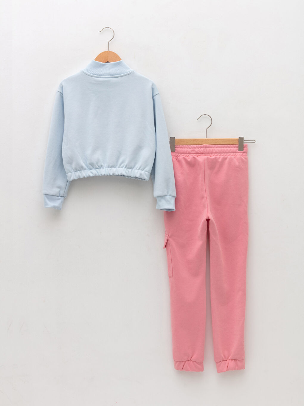 High Neck Printed Long Sleeve Girls' Sweatshirts and Sweatpants-1