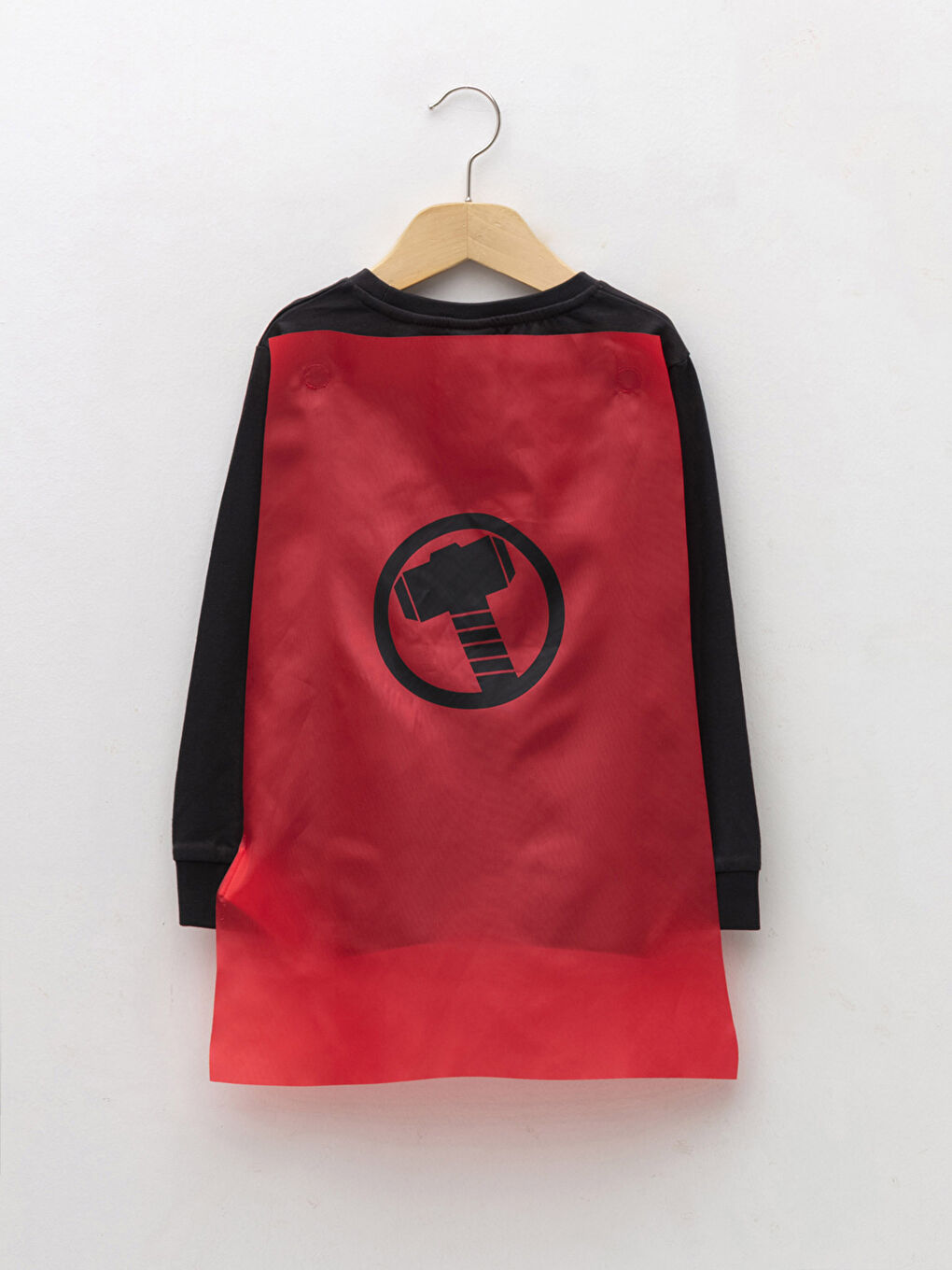 Свитшот с круглым вырезом, с принтом Тора, с длинным рукавом и плащом для мальчиков-1