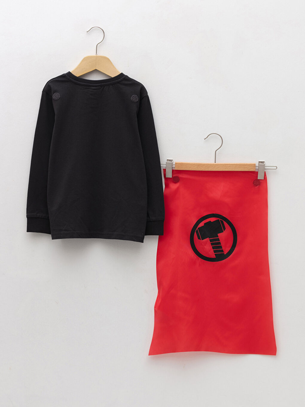 Свитшот с круглым вырезом, с принтом Тора, с длинным рукавом и плащом для мальчиков-2