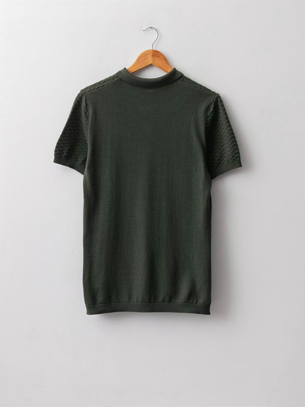 Haki Polo Yaka Erkek Triko Tişört-6