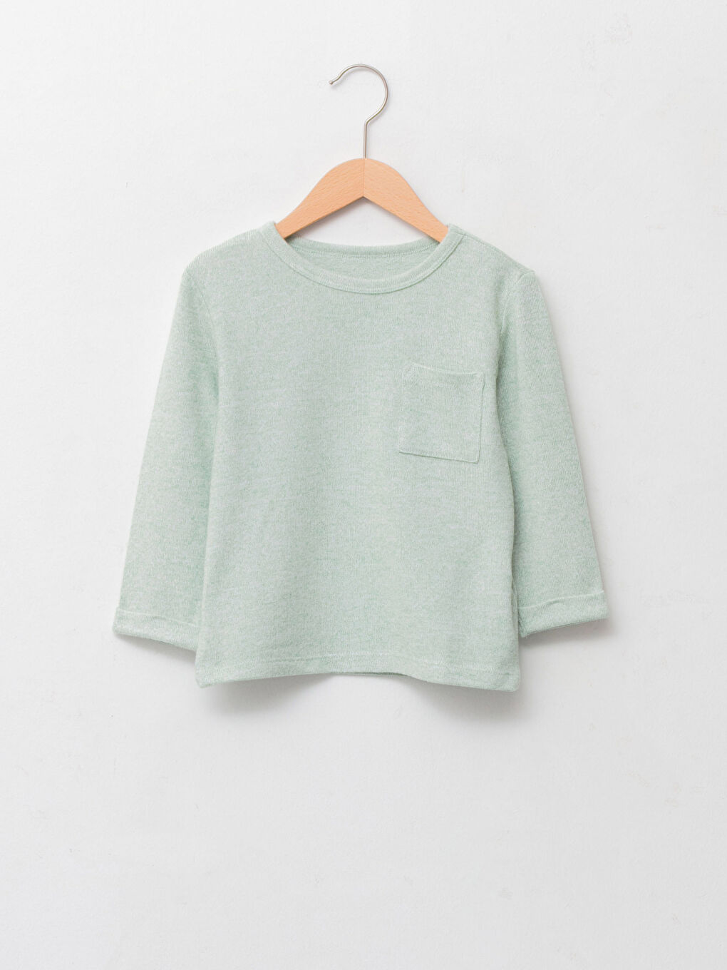 Yeşil Bisiklet Yaka Uzun Kollu Erkek Bebek Tişört