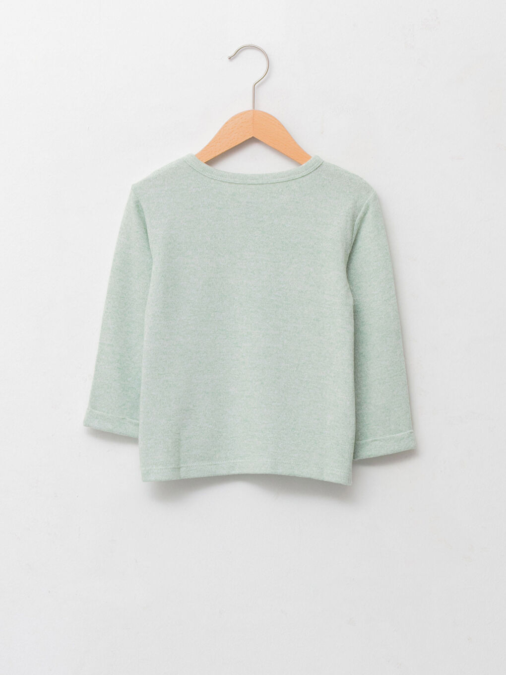 Yeşil Bisiklet Yaka Uzun Kollu Erkek Bebek Tişört-1